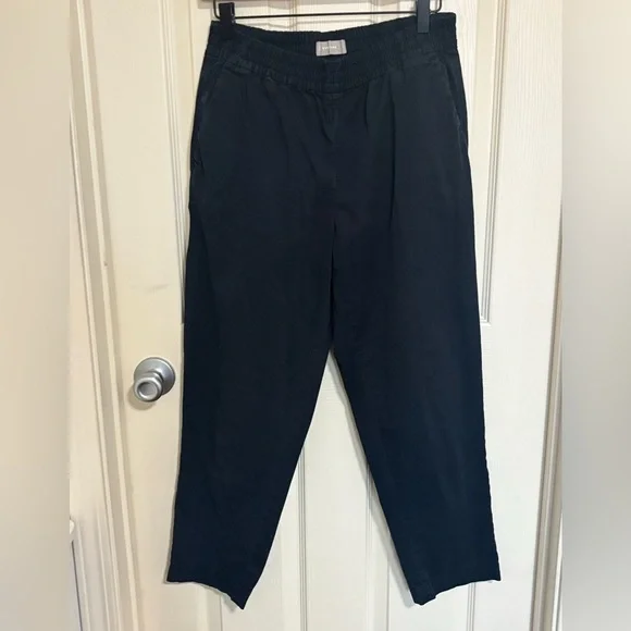 Everlane Black Pull On Tapered Pants Elastic Waist Minimalist Size 4 - Picture 2 of 7